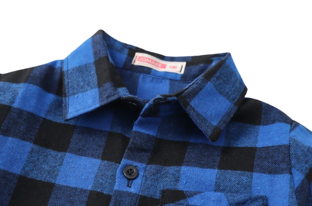 The Damon - Baby Boy Blue Large Checkered New Western-Style Coats Long Sleeve