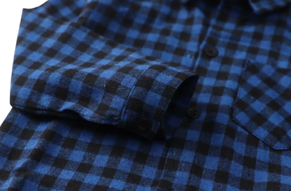 The Damon - Baby Boy Blue Small Checkered New Western-Style Coats Long Sleeve