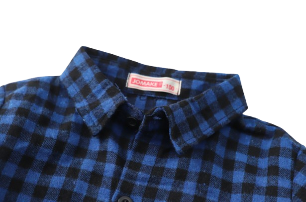 The Damon - Baby Boy Blue Small Checkered New Western-Style Coats Long Sleeve