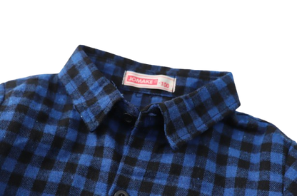 The Damon - Baby Boy Blue Small Checkered New Western-Style Coats Long Sleeve