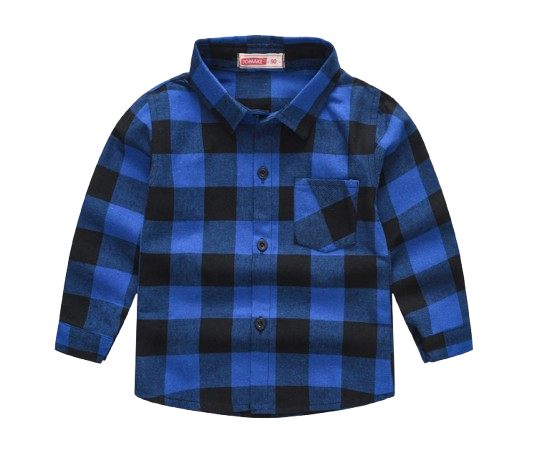 The Damon - Baby Boy Blue Large Checkered New Western-Style Coats Long Sleeve
