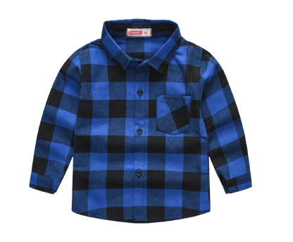 The Damon - Baby Boy Blue Large Checkered New Western-Style Coats Long Sleeve