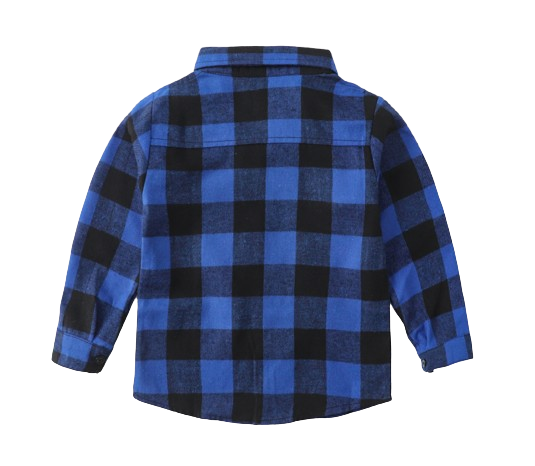 The Damon - Baby Boy Blue Large Checkered New Western-Style Coats Long Sleeve