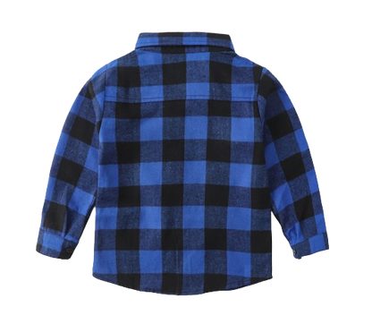 The Damon - Baby Boy Blue Large Checkered New Western-Style Coats Long Sleeve
