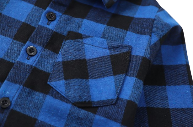 The Damon - Baby Boy Blue Large Checkered New Western-Style Coats Long Sleeve