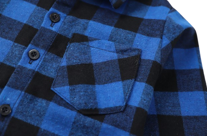 The Damon - Baby Boy Blue Large Checkered New Western-Style Coats Long Sleeve