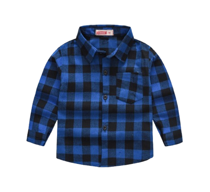 The Damon - Baby Boy Blue Medium Checkered New Western-Style Coats Long Sleeve
