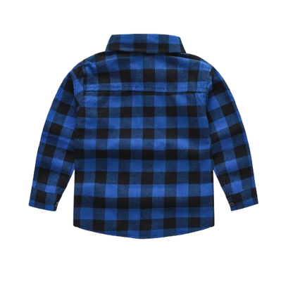 The Damon - Baby Boy Blue Medium Checkered New Western-Style Coats Long Sleeve