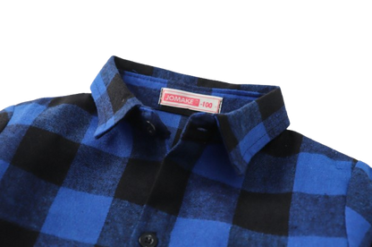 The Damon - Baby Boy Blue Medium Checkered New Western-Style Coats Long Sleeve