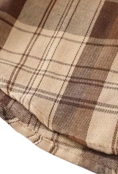 The Esteban - Baby Boy Light Brown Plaid Long-Sleeved Tops Jacket Shirt