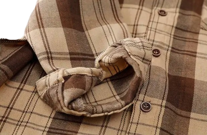 The Esteban - Baby Boy Light Brown Plaid Long-Sleeved Tops Jacket Shirt