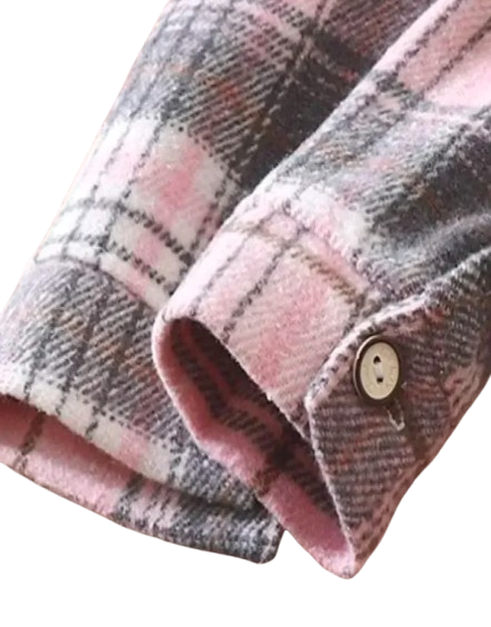 The Esteban - Baby Boy  Pink Plaid Long-Sleeved Tops Jacket Shirt
