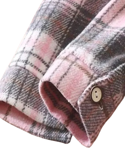 The Esteban - Baby Boy  Pink Plaid Long-Sleeved Tops Jacket Shirt