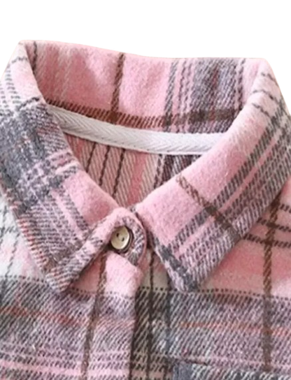 The Esteban - Baby Boy  Pink Plaid Long-Sleeved Tops Jacket Shirt