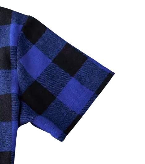 The Johnny - Baby Boy Blue Plaid Hooded Short-Sleeved Jacket Shirt