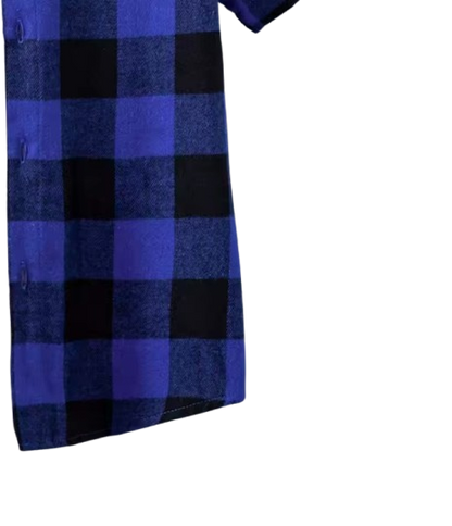 The Johnny - Baby Boy Blue Plaid Hooded Short-Sleeved Jacket Shirt