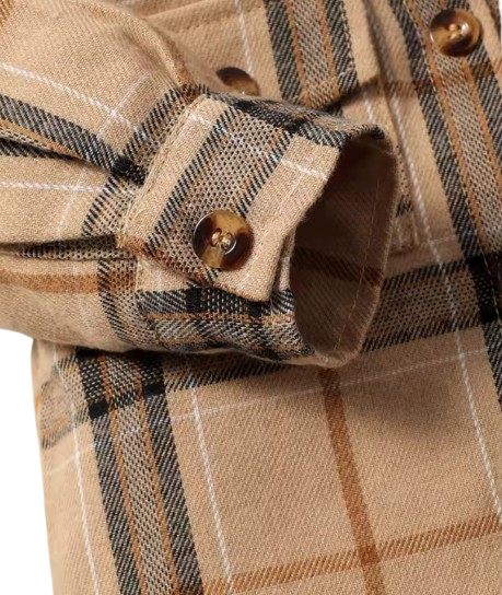 The Tyson - Baby Boy Brown Long Sleeved Checkered Real Pocket Tops