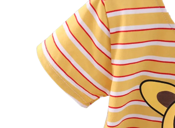 The Conrad - Baby Boy Cute Giraffe Print Yellow Tops + Shorts Set