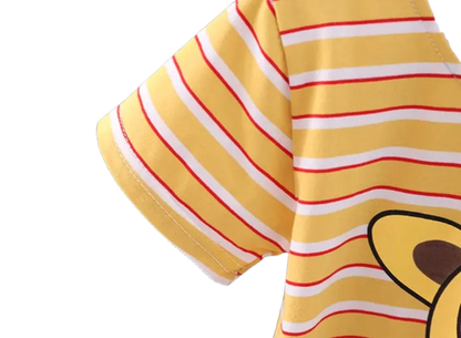 The Conrad - Baby Boy Cute Giraffe Print Yellow Tops + Shorts Set