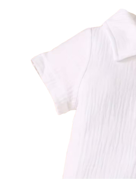 The Brantley - Baby Boy Double-layer Crinkled Cotton Multi-Pocket Casual Short-Sleeve And Shorts