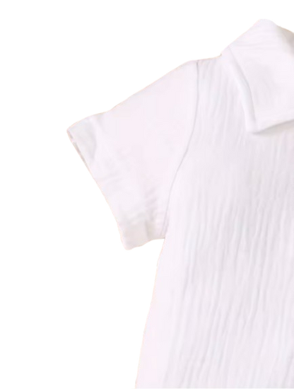 The Brantley - Baby Boy Double-layer Crinkled Cotton Multi-Pocket Casual Short-Sleeve And Shorts