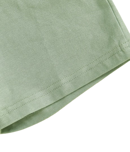 The Rodrigo - Baby Boy Green Striped Short Sleeve Collared Shirt and Solid Shorts