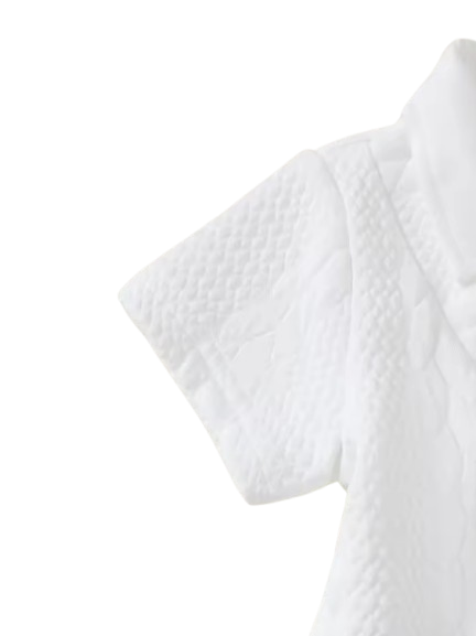 The Alexis - Baby Boy Gentleman 2-Piece Set Knitted Silk Cotton Texture Polo Shirt & Elastic Waist Shorts