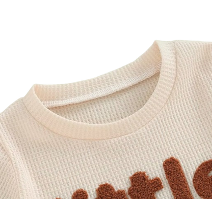 The Sylas - Baby Boy Short Sleeve Letter Print Tops + Solid Color Drawstring Shorts