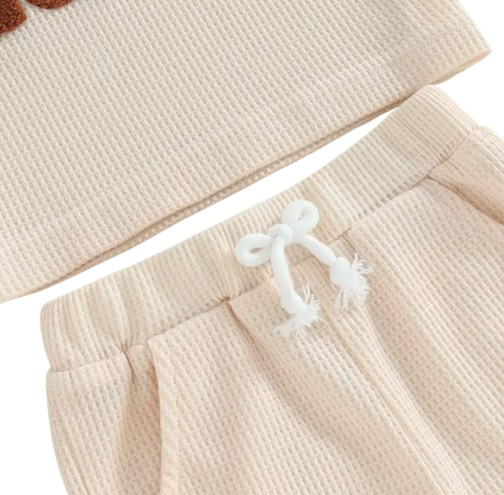 The Sylas - Baby Boy Short Sleeve Letter Print Tops + Solid Color Drawstring Shorts