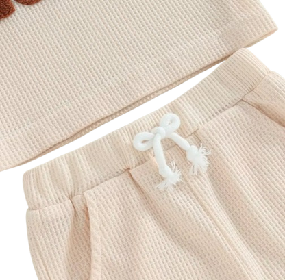 The Sylas - Baby Boy Short Sleeve Letter Print Tops + Solid Color Drawstring Shorts