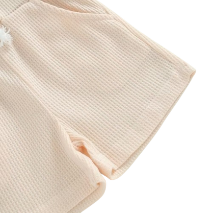 The Sylas - Baby Boy Short Sleeve Letter Print Tops + Solid Color Drawstring Shorts