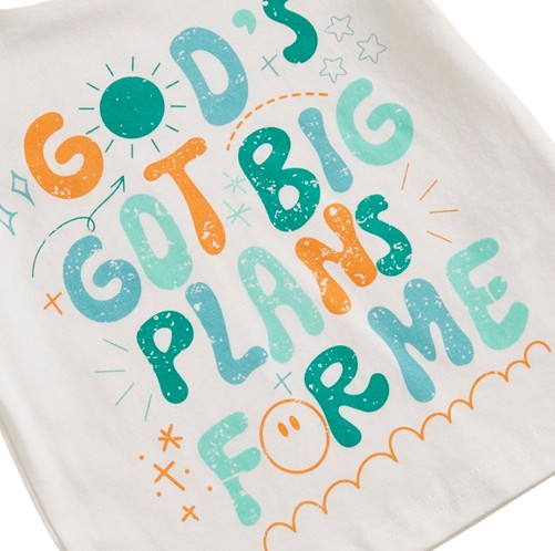 The Andy - Baby Boy White "God's Got A Big Plans For Me" Letter T-Shirt Casual + Shorts Set
