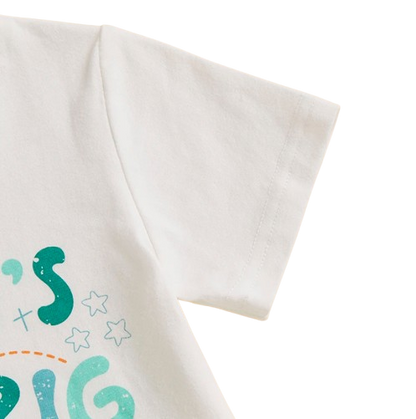 The Andy - Baby Boy White "God's Got A Big Plans For Me" Letter T-Shirt Casual + Shorts Set