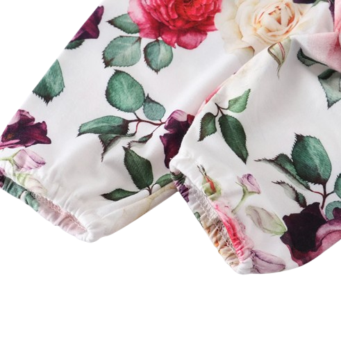 The Ailany - Baby Girl Purple Solid Knitting Long Sleeve Tops + Floral Print Pants + Headband