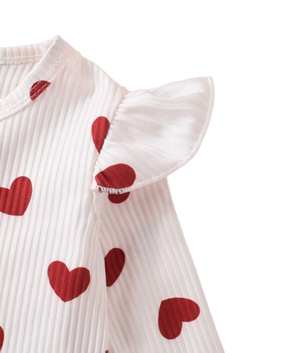 The Helena - Baby Girl Red Romper Suspender Skirt With Sweet Headband