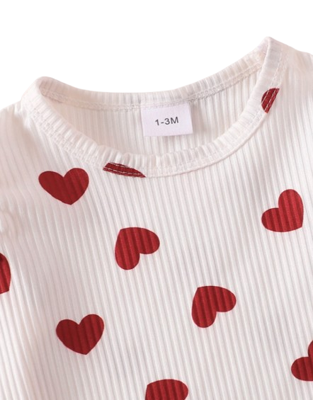 The Helena - Baby Girl Red Romper Suspender Skirt With Sweet Headband