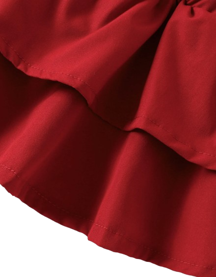 The Helena - Baby Girl Red Romper Suspender Skirt With Sweet Headband