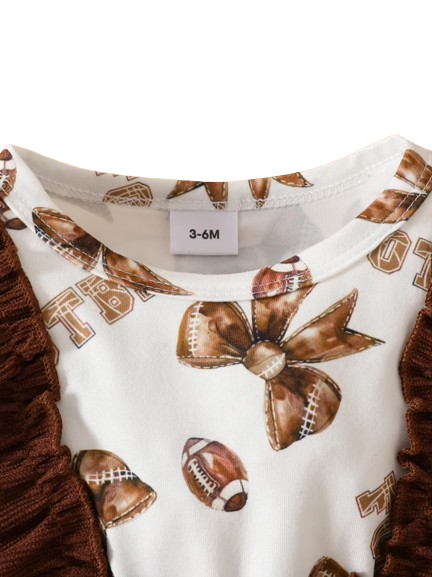 The Elisa - Baby Girl Brown Dress Ruffled Bow Corduroy Long Sleeved Dress + Headband