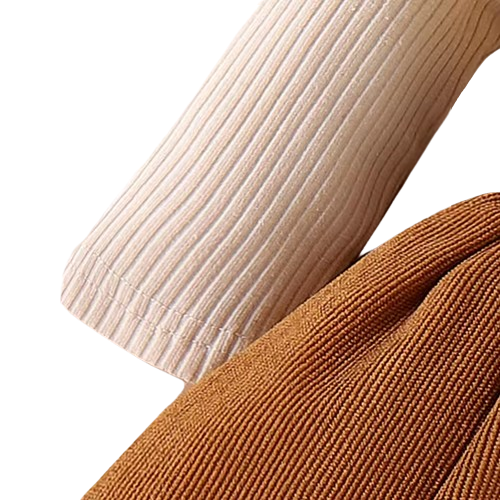 The Alicia - Baby Girl Fashionable Long-Sleeved Suit + Coffee Strap Skirt