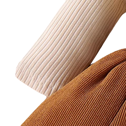 The Alicia - Baby Girl Fashionable Long-Sleeved Suit + Coffee Strap Skirt