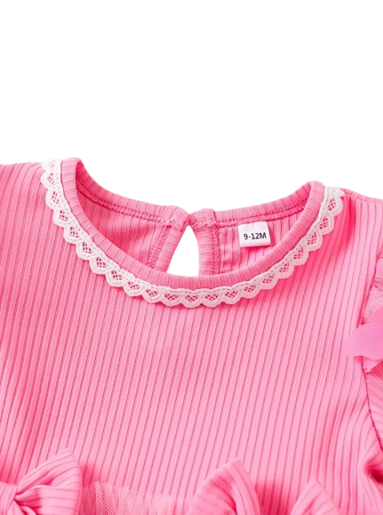 The Helen - Baby Girl Spring Sweetheart Style Pink Butterfly Tulle Dress