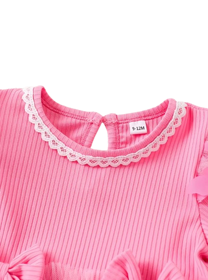 The Helen - Baby Girl Spring Sweetheart Style Pink Butterfly Tulle Dress