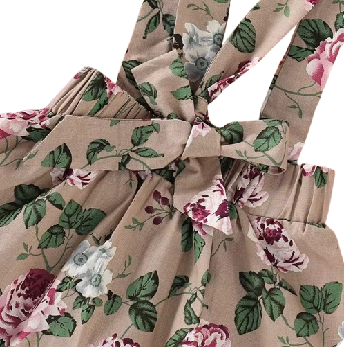 The Xiomara - Baby Girl Short Sleeve Romper + Suspender Skirt + Headband