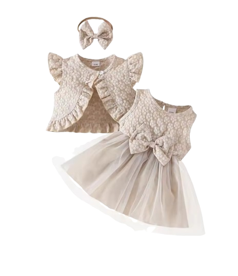 The Madilyn - Baby Girl Long Sleeve Ruffles Bow Butterfly Party Dress