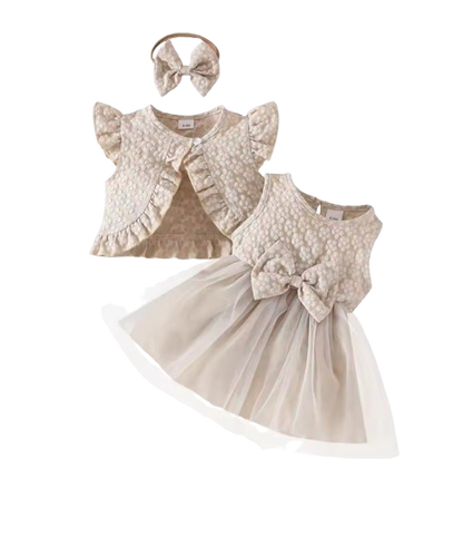 The Madilyn - Baby Girl Long Sleeve Ruffles Bow Butterfly Party Dress
