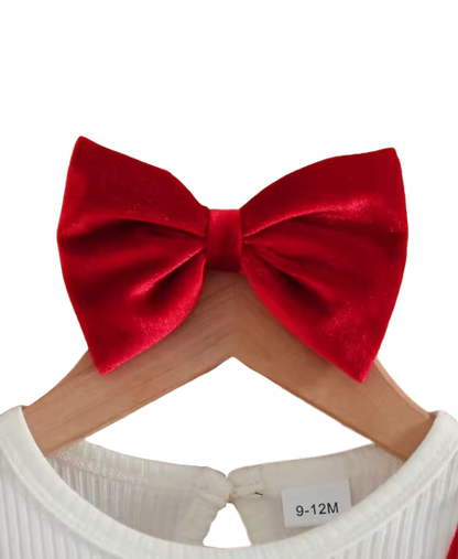 The Jaylani - Baby Girl Gold Velvet Fabric Round Neck Ruffle Edge Long Sleeve Set