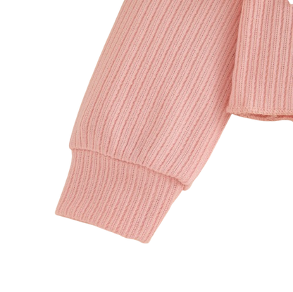 The Alexandria - Baby Girl Pink Bow Knit Red Coat with Sleeveless Cake Dress