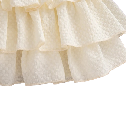 The Alexandria - Baby Girl Pink Bow Knit Red Coat with Sleeveless Cake Dress