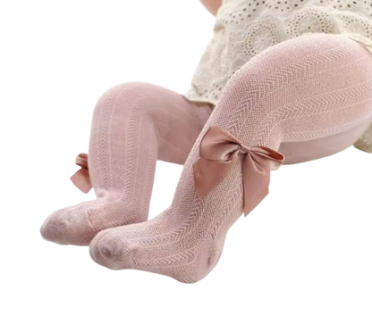 The Rylie - Baby Girl Tight Bow Pantyhose Mesh Tights
