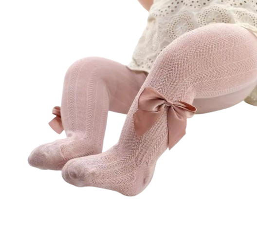 The Rylie - Baby Girl Tight Bow Pantyhose Mesh Tights
